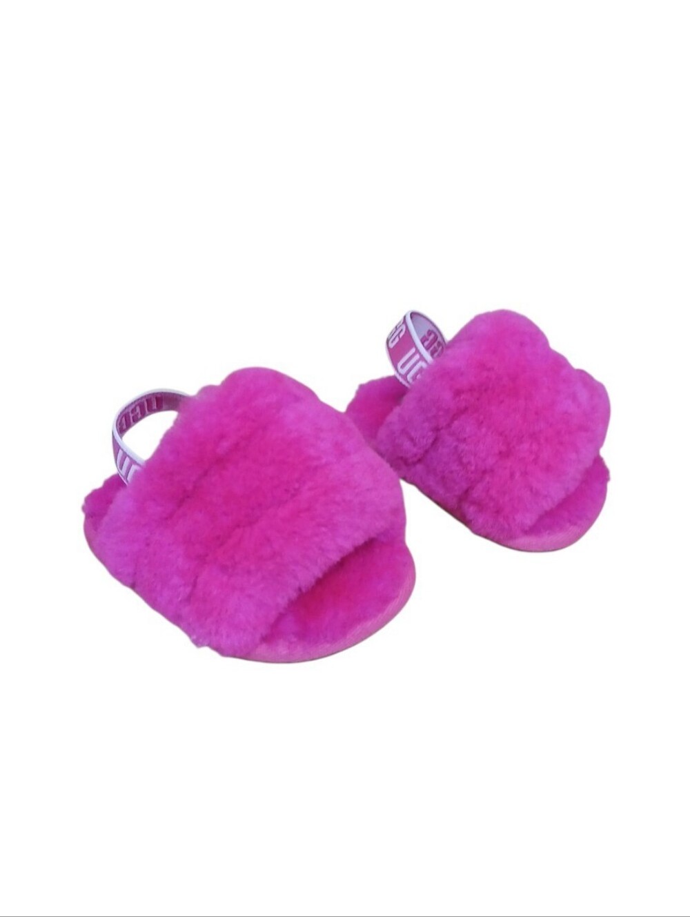 UGG Fluff Yeah Plush Baby Slide Slippers - Hot Pink Size 2/3